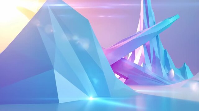 Abstract geometric shapes in pastel colors, creating a modern and futuristic background.