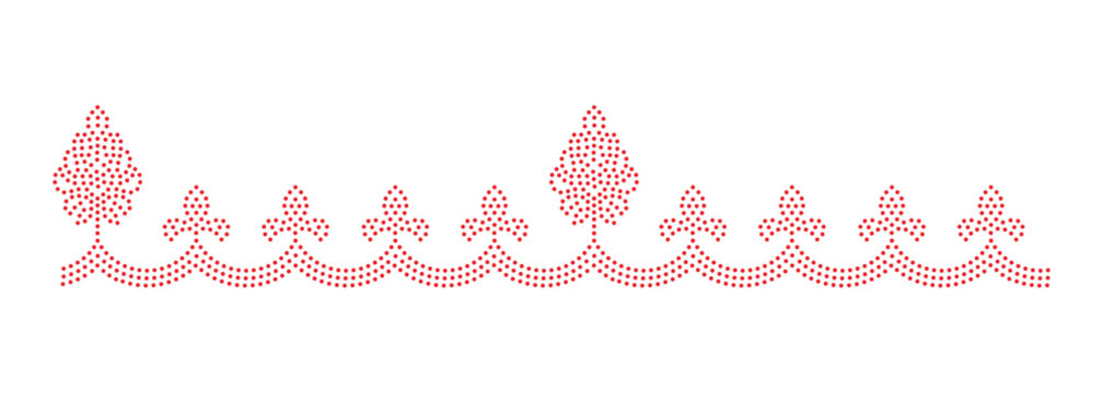 Rhinestone hotfix seamless connected floral or paisley-like motifs pattern design for laser cutting, 2.2 mm hole size 6 ss.