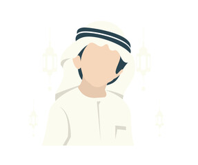 Illustration of a Man in Traditional Arab Clothing