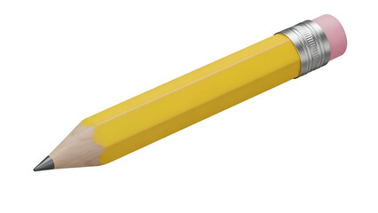 Yellow Pencil with Pink Eraser Tip.