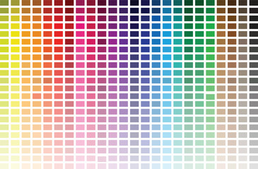A vibrant and comprehensive color palette showcasing various shades and hues in a vector design