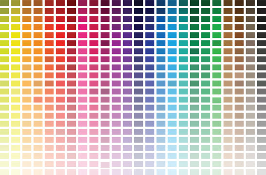 A vibrant and comprehensive color palette showcasing various shades and hues in a vector design
