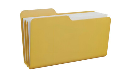 Yellow File Folder with Documents Inside.