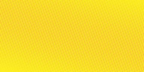 Orange halftone gradient banner with dotted comic background, pop art gradation, halftone texture pattern. Yellow orange dots with retro game duotone effect, manga style background © BEN HDA