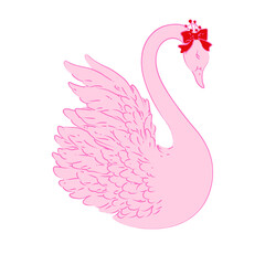 Elegant Swan Valentine Illustration