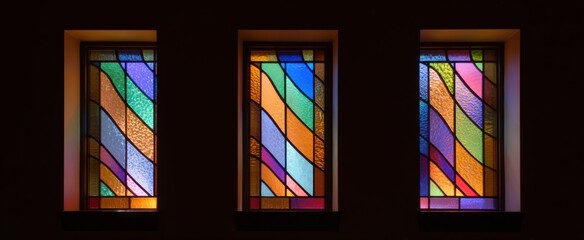 Stained glass windows bring a gentle dance of vibrant colors and warmth to the space.
