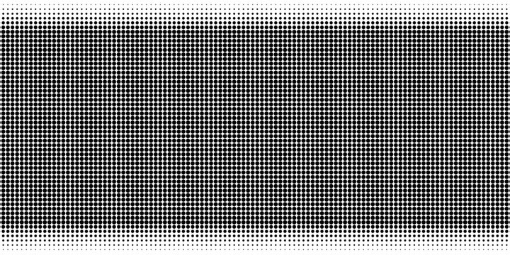 Vanishing polka dot background with repeating dot gradation, black fading comic pop art overlay, and halftone gradient texture