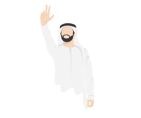 Arab Man Waving Illustration