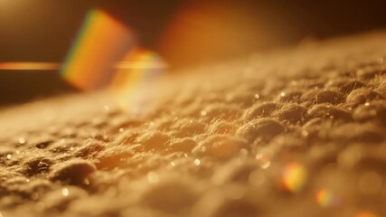 Abstract macro shot revealing textural details with artistic lighting and lens flare effects