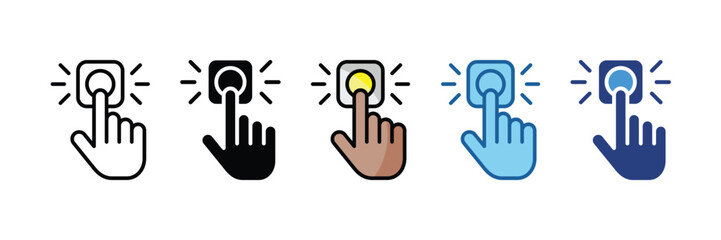 Emergency Stop Button  Icon Set Multiple Style Collection