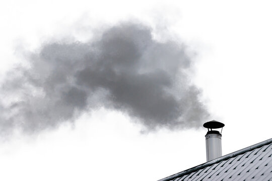 Smoke from a chimney isolated on a transparent background