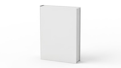 Fototapeta premium Blank white hardcover book mockup standing isolated on white background