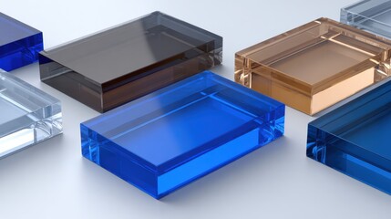 Medium shot featuring glossy acrylic frames with clean edges emphasizing contemporary style and protective qualities for printed pictures.