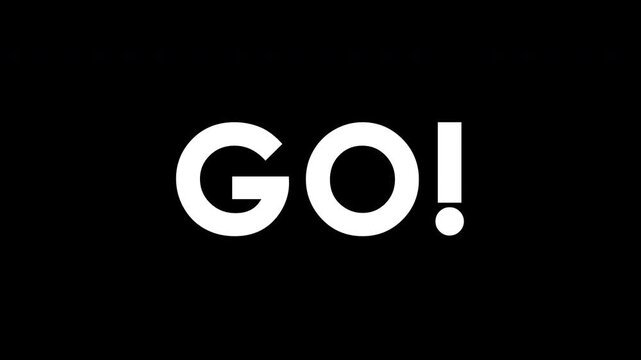 Start Go! 3 2 1 text countdown animation