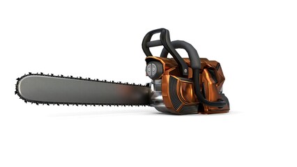 chainsaw on white background