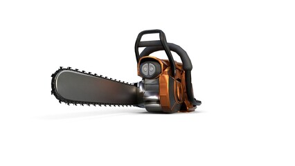 chainsaw on white background