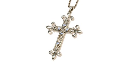 christian cross with chains