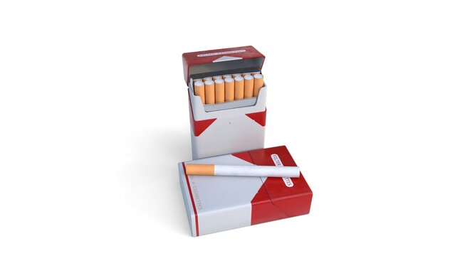 cigarette on cigarette box
