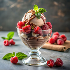 delicious raspberry and chocolate ice cream