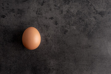 egg on a dark background with negative space