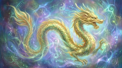 Sierkussen Meisjeskamer An ethereal dragon spirit formed from mist or energy, representing the dynamic, transformational power of the Tao.  © dimensdesign