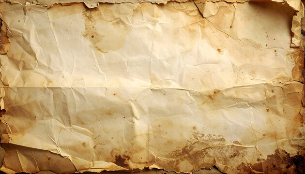 Old beige and brown faded parchment filling the entire frame with a weathered texture and a vintage historical aesthetic look generative AI - Powered by Adobe