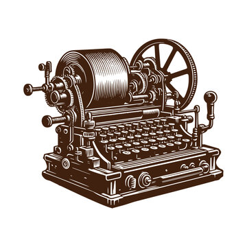 Vintage telegraph machine with wheels and controls