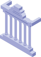 Naklejka premium Greek columns supporting a historical building representing ancient architecture