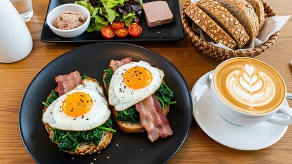 Delicious gourmet lunch of fresh Japanese sushi rolls and healthy fish appetizers served on a white plate for a closeup dish