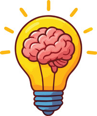Light Bulb with Brain Inside Symbolizing Creativity