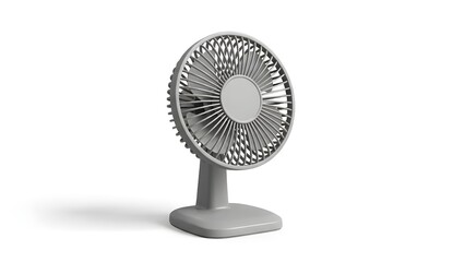 Fototapeta premium Plain Mini Desk Fan Isolated on White Background Household Appliance 
