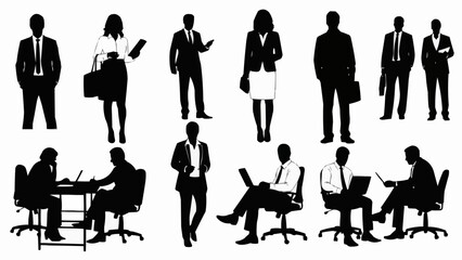 Business People Silhouettes Collection Professional Figures.