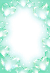 Obraz premium Peaceful and refreshing frame created by transparently shining heart droplets like fresh min love