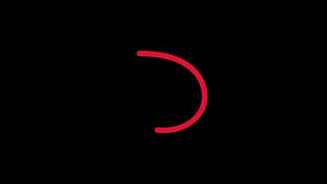 circle marker with black background. a red circle line animation. 4k video