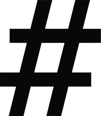 Obraz premium Large black hashtag symbol on green background