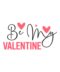 Be My Valentine Handwritten Text