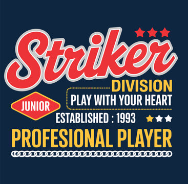 Red and yellow sports division with stars and text
