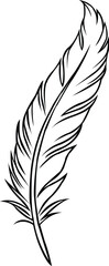 Obraz premium Minimalist single feather line art