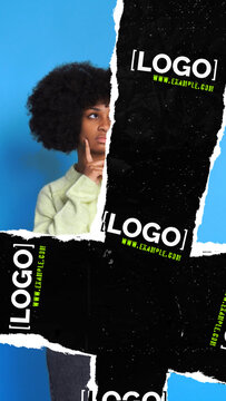 Ripped Logo Transition 09 Vertical