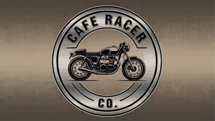 Cafe Racer Motorcycle Emblem Vintage Style.