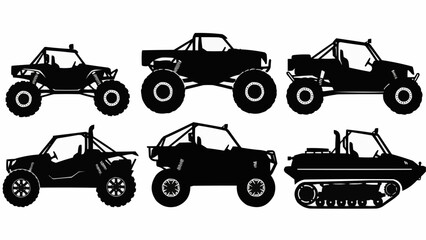 Collection of Off Road Vehicle Silhouettes. © Pocong