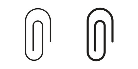 Fototapeta na wymiar Attachment clip icons. Vector graphic. Editable vector stroke. EPS 10.