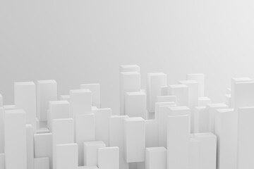 White blocks arranged in a modern pattern on a smooth surface
