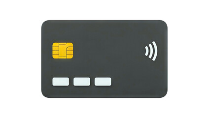 Dark Credit Card with Contactless Payment Symbol