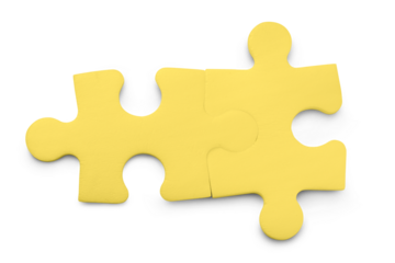 Two puzzle pieces isolated on transparent background