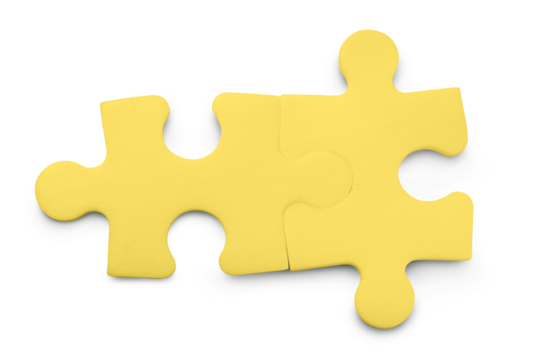 Two puzzle pieces isolated on transparent background - Powered by Adobe