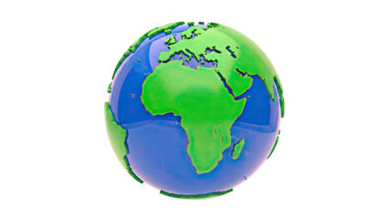 Stylized 3D Globe of Earth