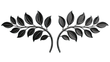 Symmetrical Dark Leaves Ornament