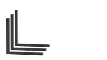 Three Black L-Shaped Metal Frames