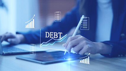 Debt management and financial planning loan interest financial crisis business debt analysis liabilities, loans, credit risks debt restructuring repayment strategies economic recession  bankruptcy